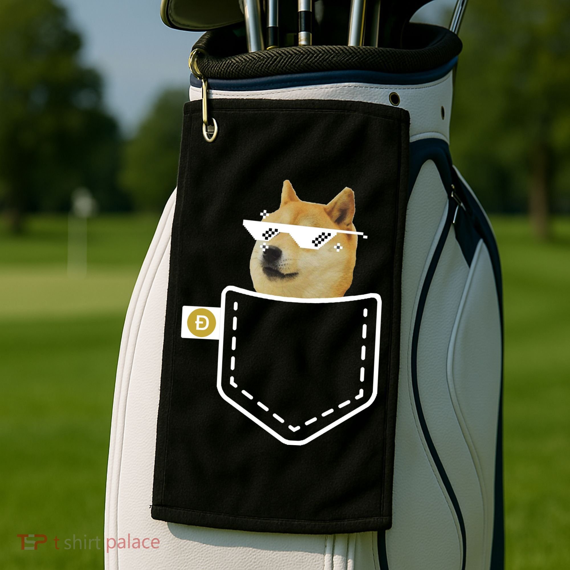 Dogecoin Pocket Doge Coin Golf Towel