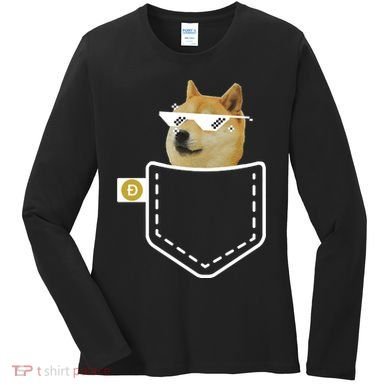 Dogecoin Pocket Doge Coin Women's Long Sleeve Shirt