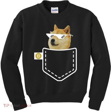 Dogecoin Pocket Doge Coin Kids Sweatshirt