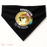 Dogecoin to the moon USA-Made Doggie Bandana thumb 0