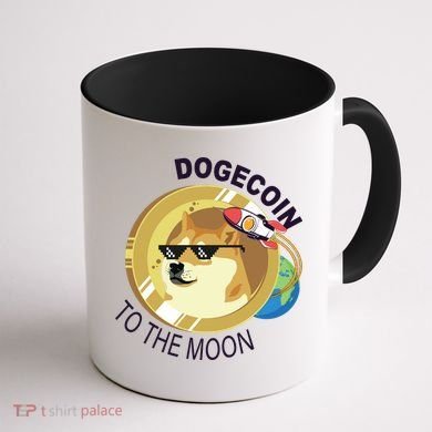 Dogecoin to the moon Coffee Mug back