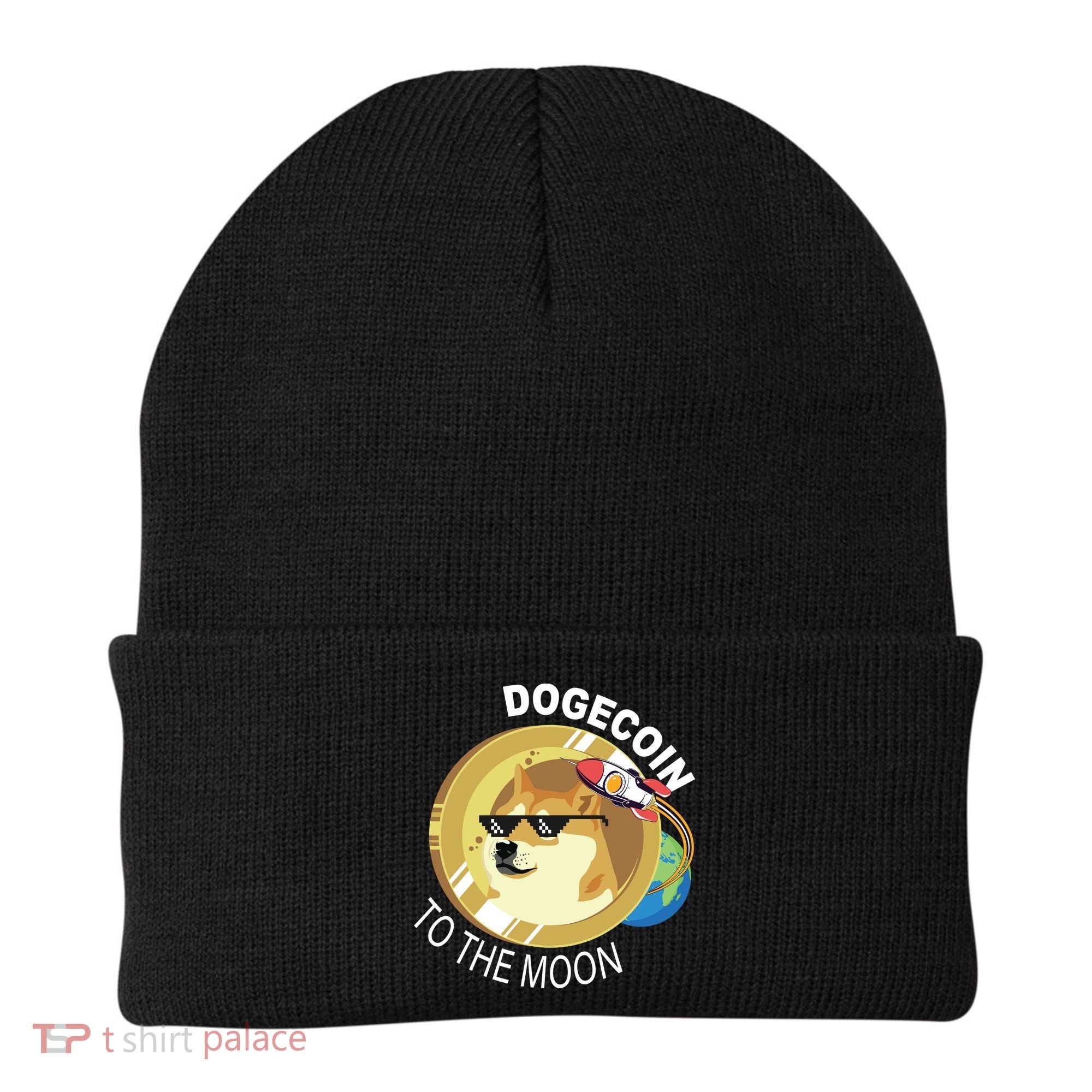 Dogecoin to the moon Beanie