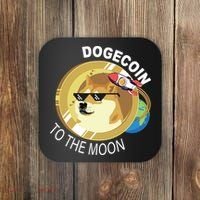 Dogecoin to the moon Coaster thumb 0