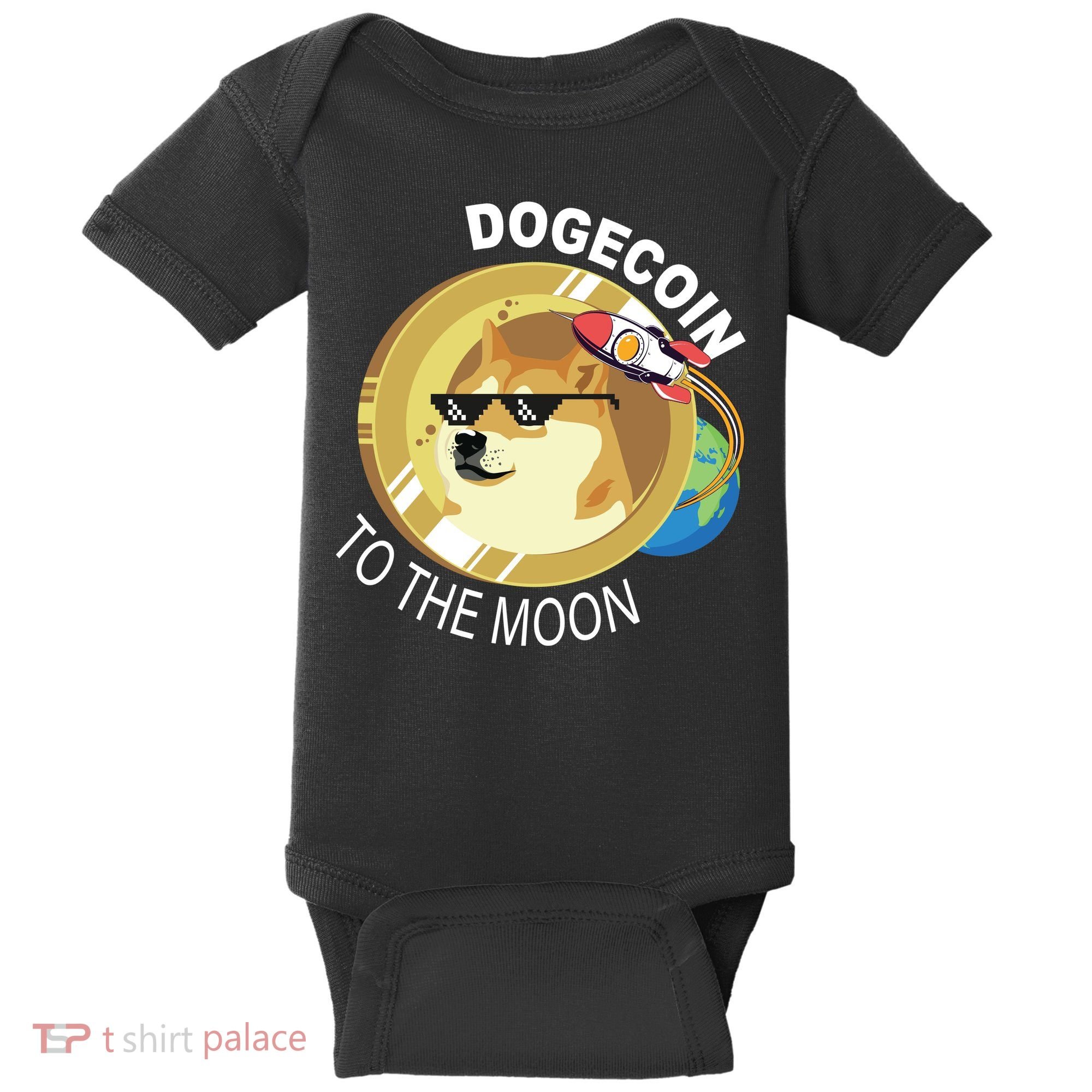 Dogecoin to the moon Baby Bodysuit