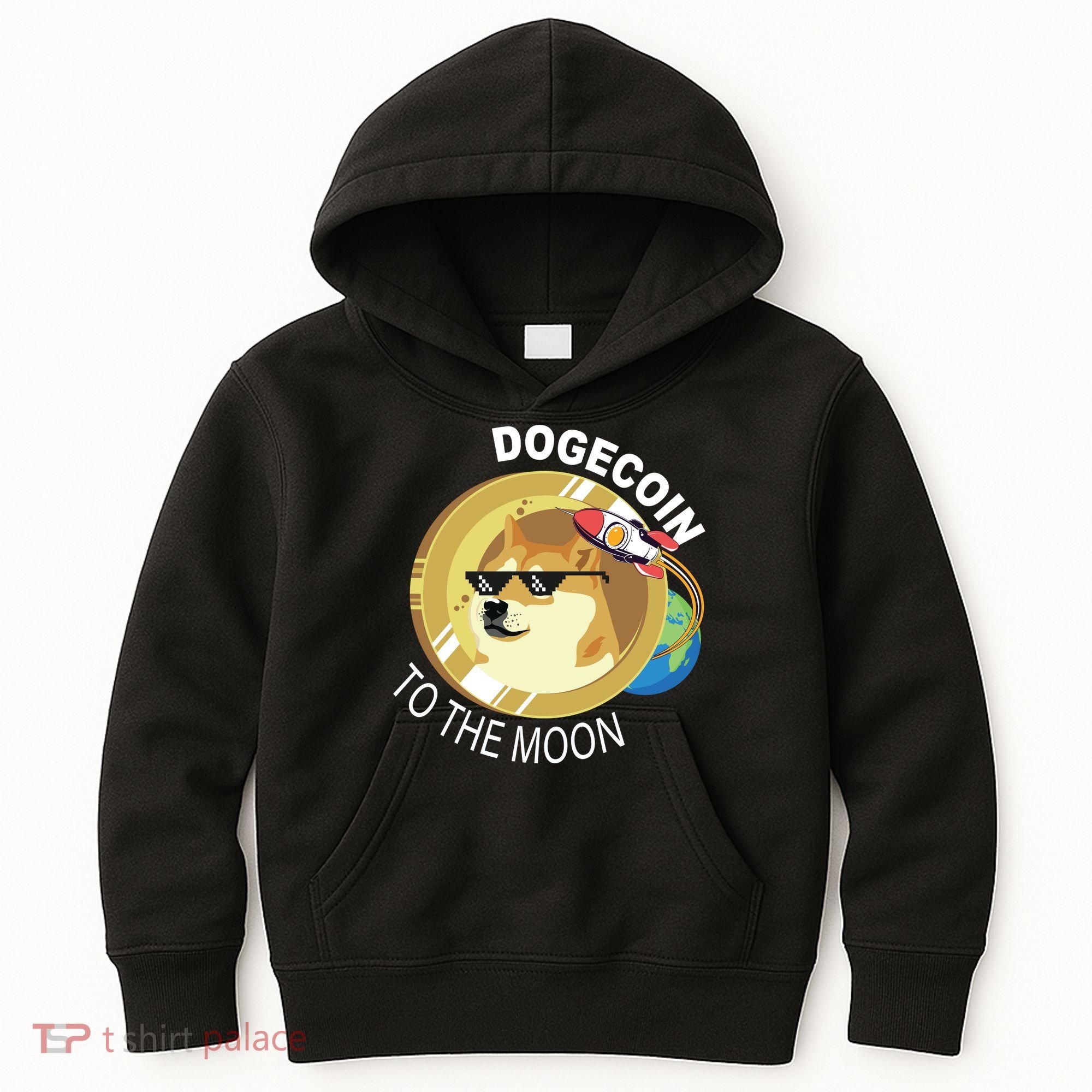 Dogecoin to the moon Kids Hoodie
