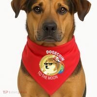 DogeCoin To The Moon USA-Made Doggie Bandana thumb 1