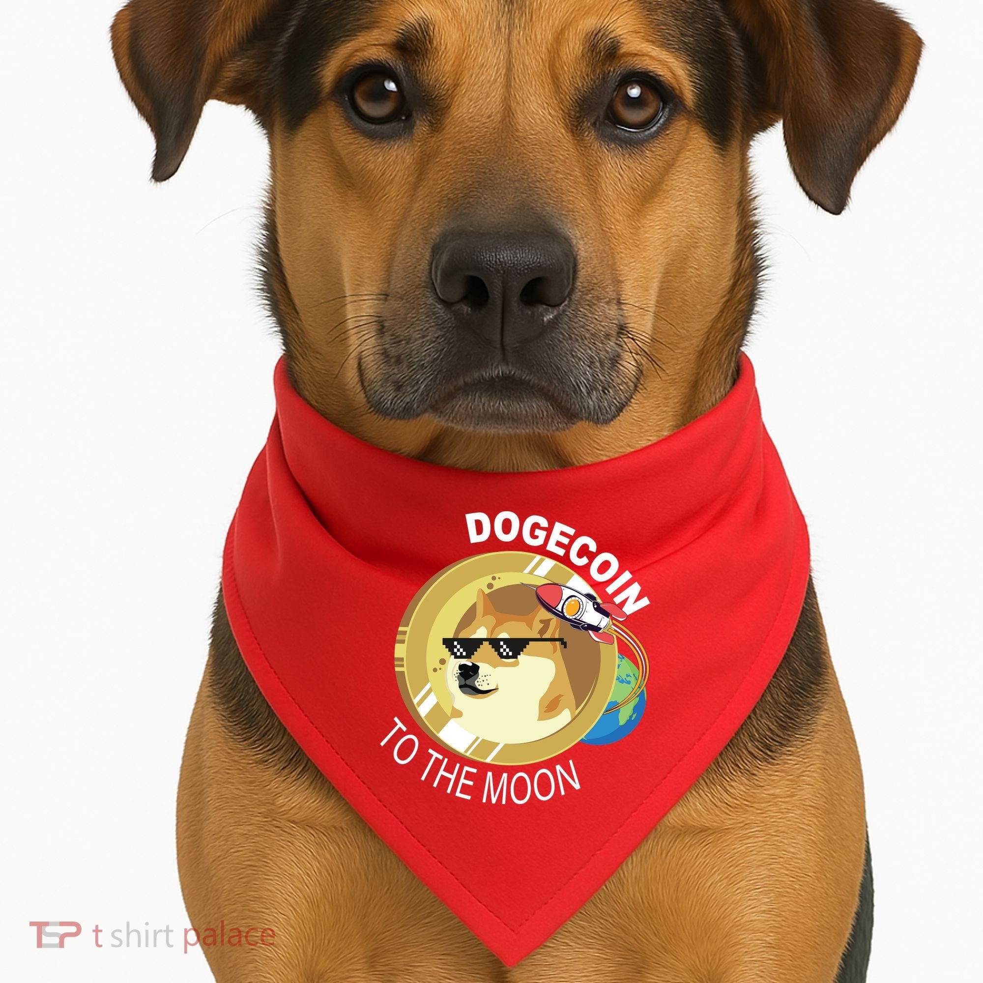 DogeCoin To The Moon USA-Made Doggie Bandana