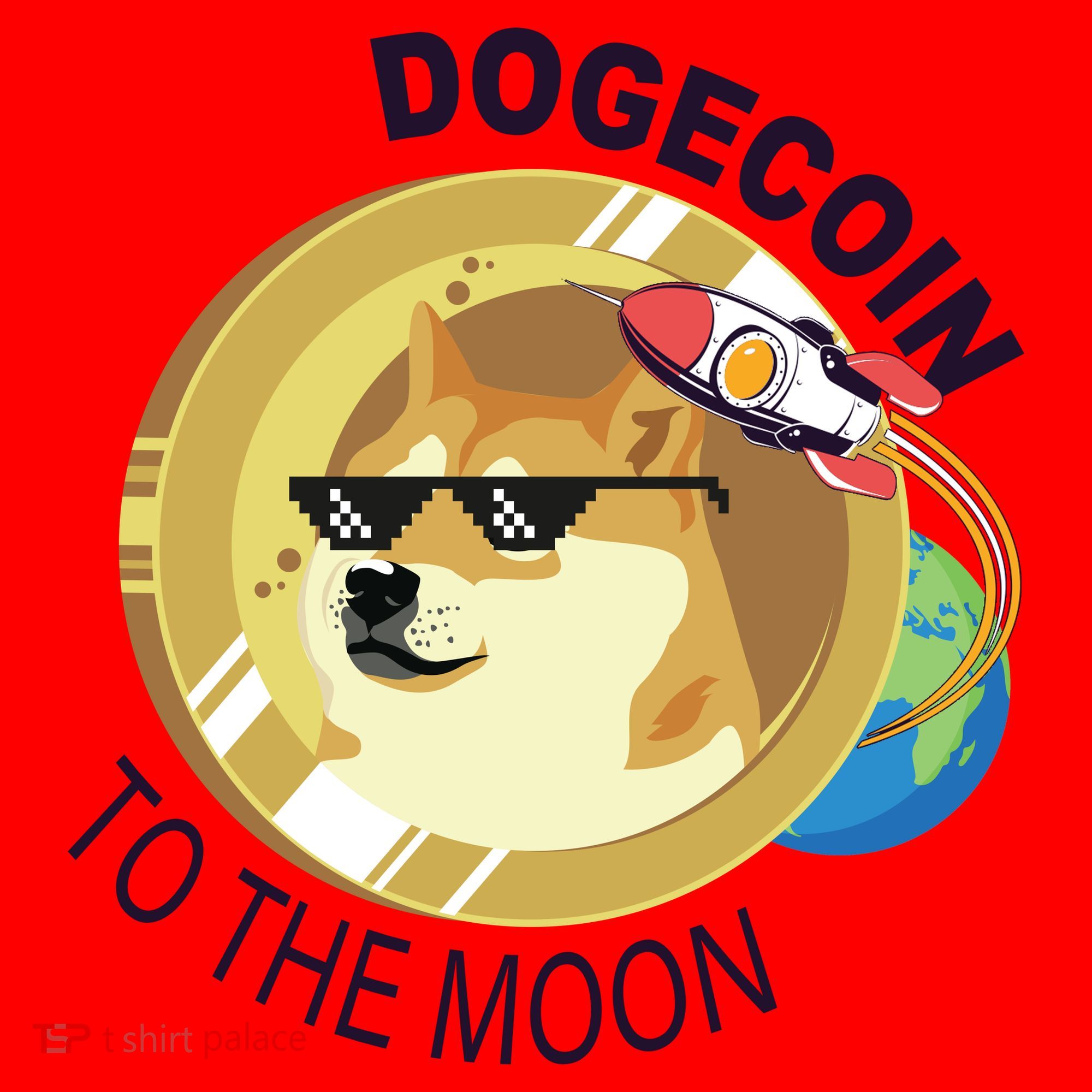 Dogecoin to the moon Santa Hat