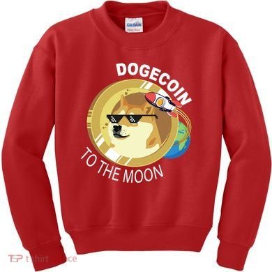 DogeCoin To The Moon Kids Sweatshirt