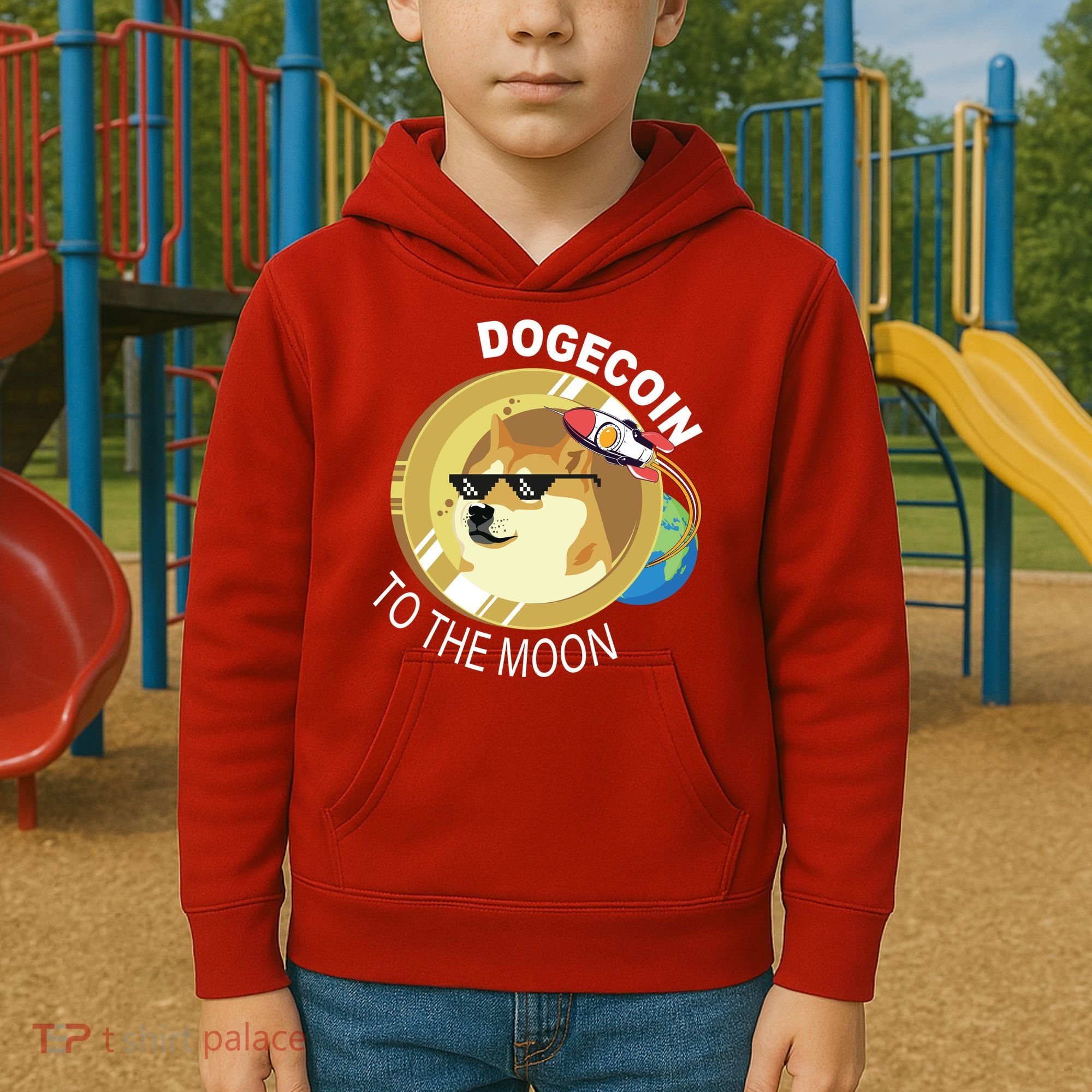 DogeCoin To The Moon Kids Hoodie