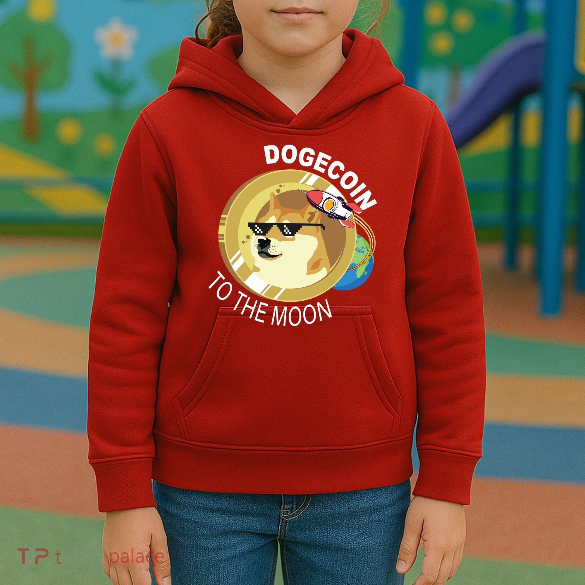 DogeCoin To The Moon Kids Hoodie