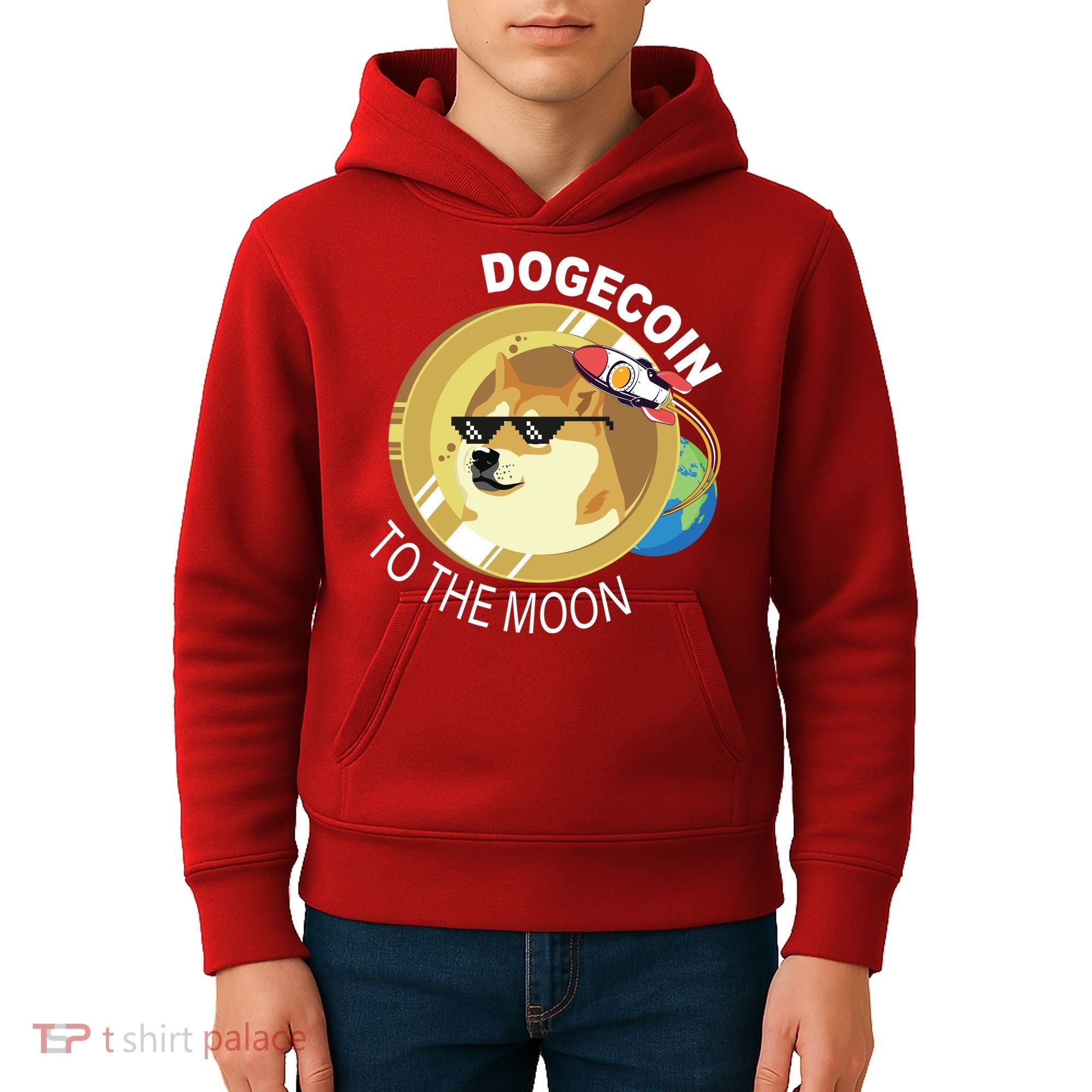 DogeCoin To The Moon Kids Hoodie