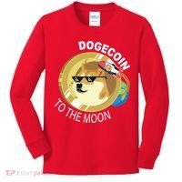 DogeCoin To The Moon Kids Long Sleeve Shirt thumb 0