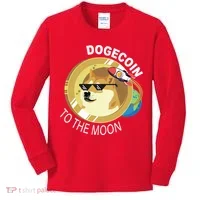 DogeCoin To The Moon Kids Long Sleeve Shirt thumb 0