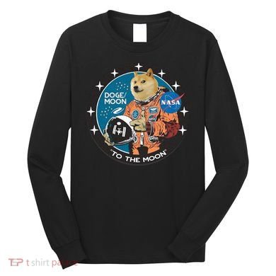 Dogecoin To The Moon Astronaut Long Sleeve Shirt