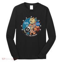 Dogecoin To The Moon Astronaut Long Sleeve Shirt thumb 0