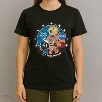 Dogecoin To The Moon Astronaut T-Shirt thumb 4