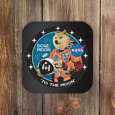 Dogecoin To The Moon Astronaut Coaster