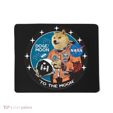 Dogecoin To The Moon Astronaut Mousepad