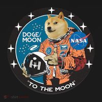 Dogecoin To The Moon Astronaut Ornament thumb 1