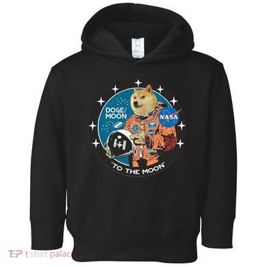 Dogecoin To The Moon Astronaut Toddler Hoodie