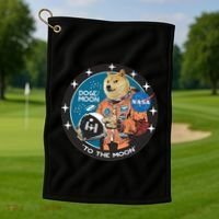Dogecoin To The Moon Astronaut Golf Towel thumb 1