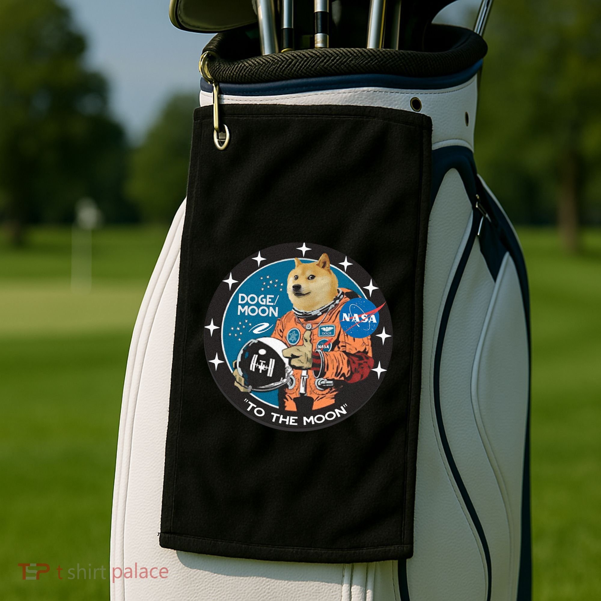 Dogecoin To The Moon Astronaut Golf Towel