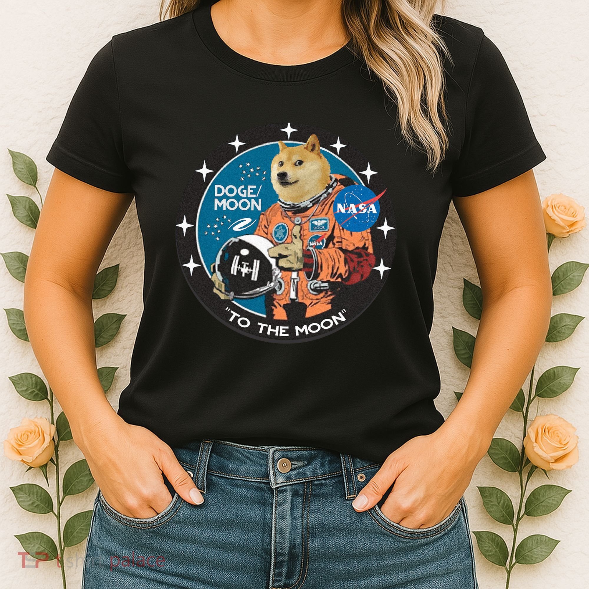 Dogecoin To The Moon Astronaut Women's T-Shirt