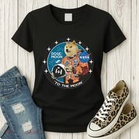 Dogecoin To The Moon Astronaut Women's T-Shirt thumb 3