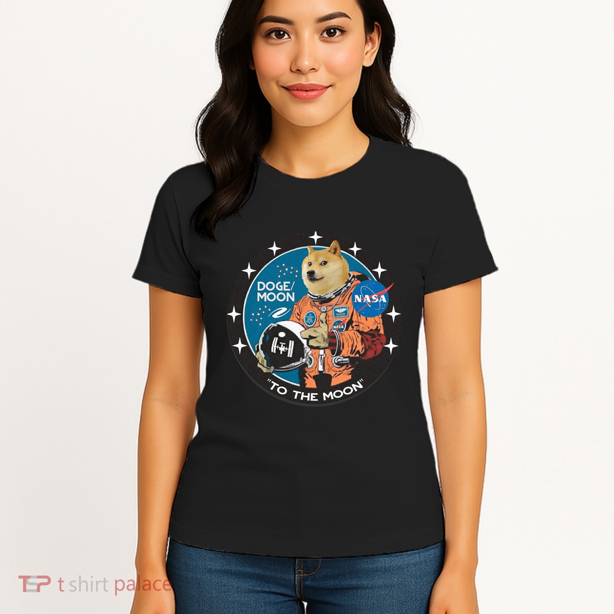 Dogecoin To The Moon Astronaut Women's T-Shirt