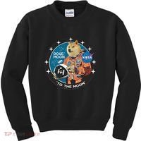 Dogecoin To The Moon Astronaut Kids Sweatshirt thumb 0