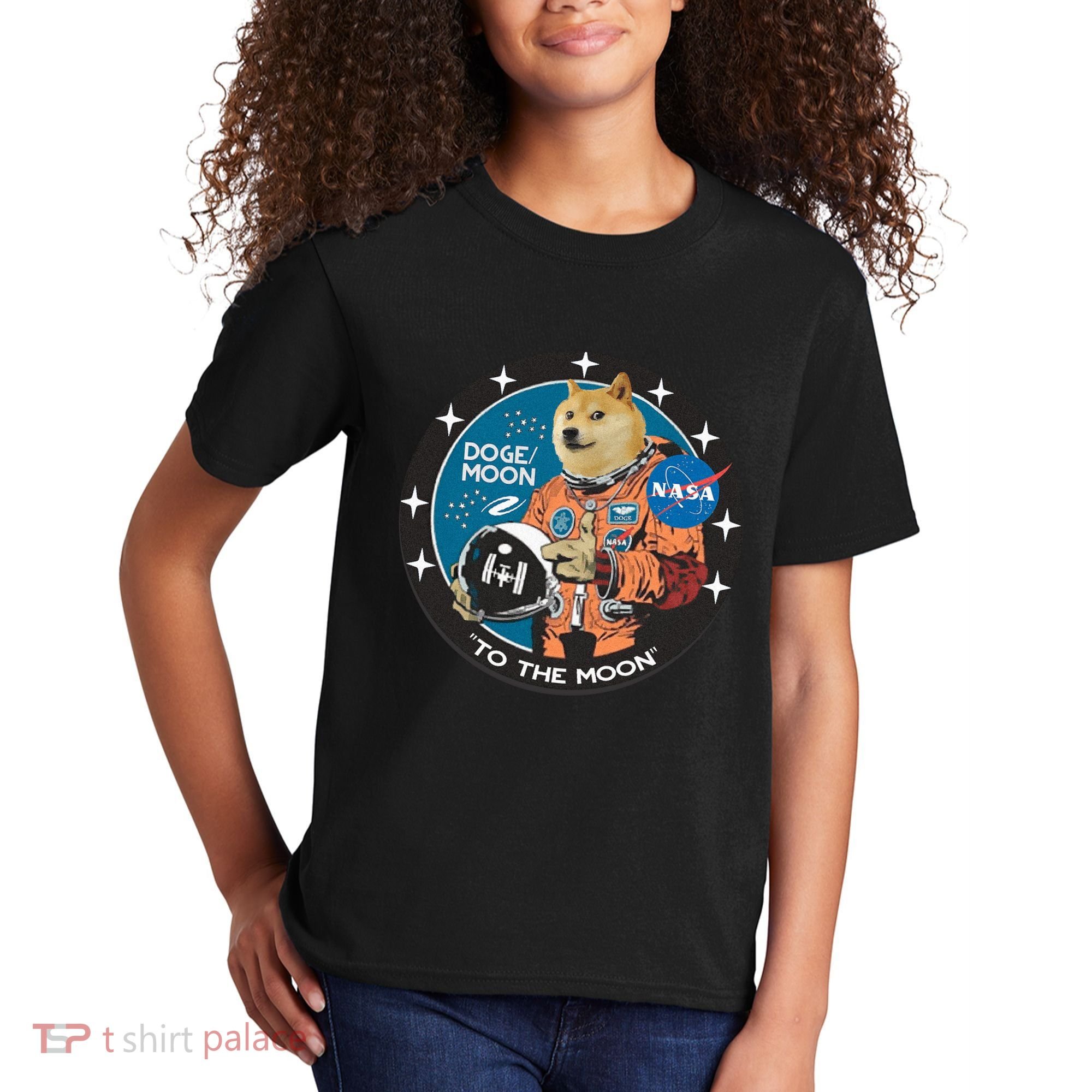 Dogecoin To The Moon Astronaut Kids T-Shirt