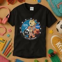 Dogecoin To The Moon Astronaut Kids T-Shirt thumb 3