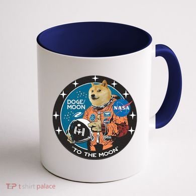Dogecoin To The Moon Astronaut Coffee Mug back