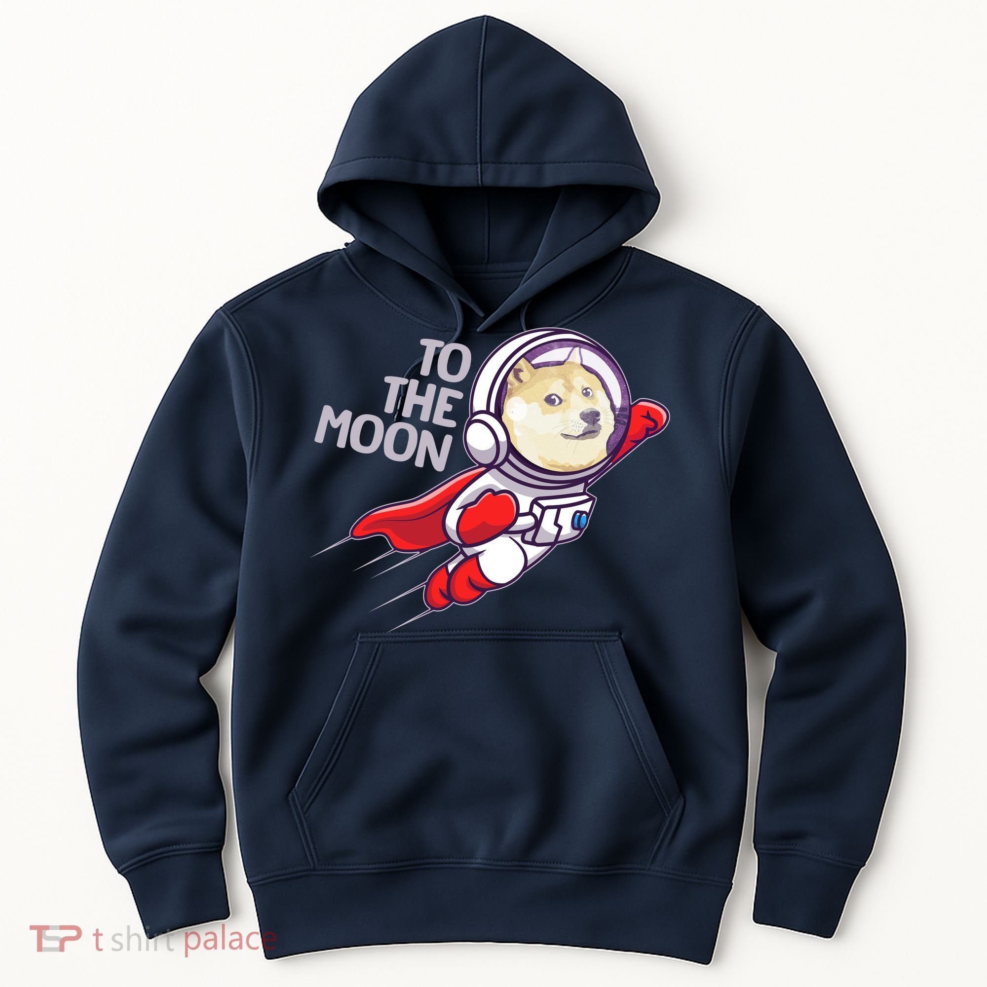 Dogecoin To The Moon Coin Crypto Currency Super Astronaut Hoodie