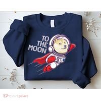 Dogecoin To The Moon Coin Crypto Currency Super Astronaut Sweatshirt thumb 2
