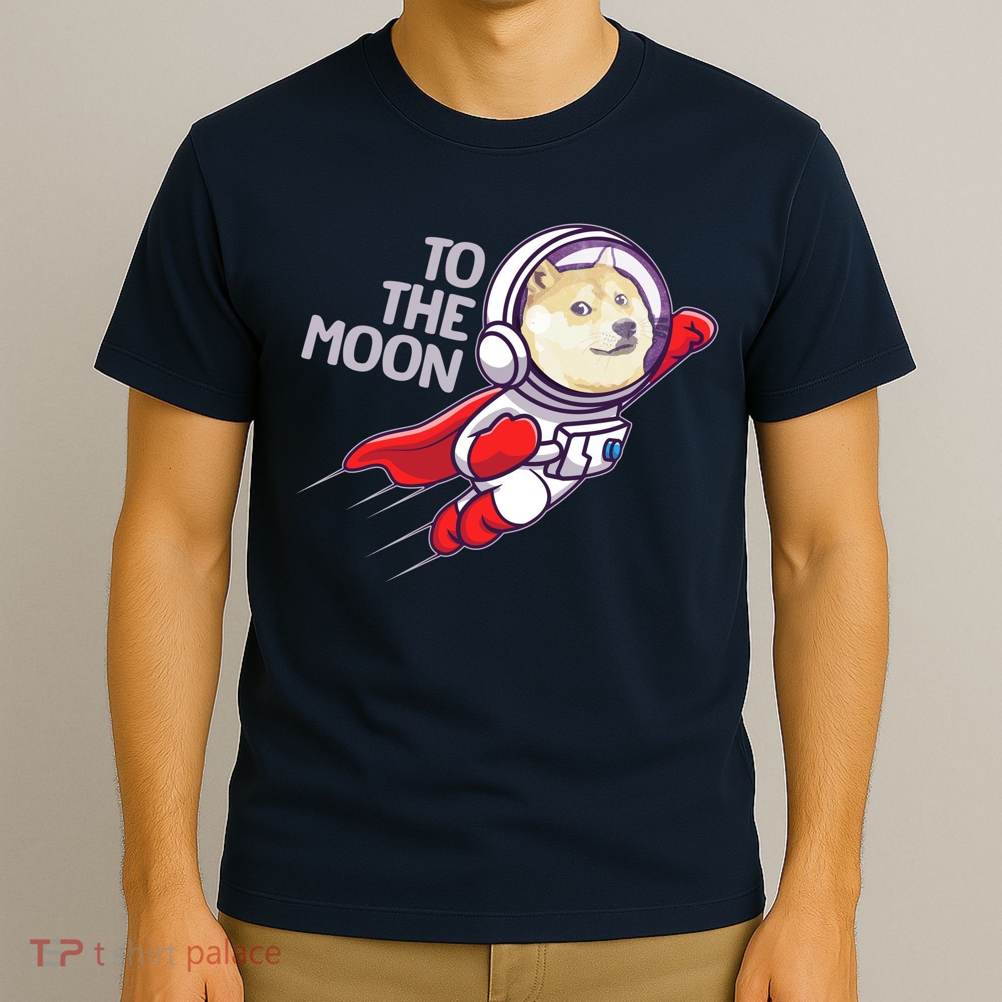 Dogecoin To The Moon Coin Crypto Currency Super Astronaut T-Shirt
