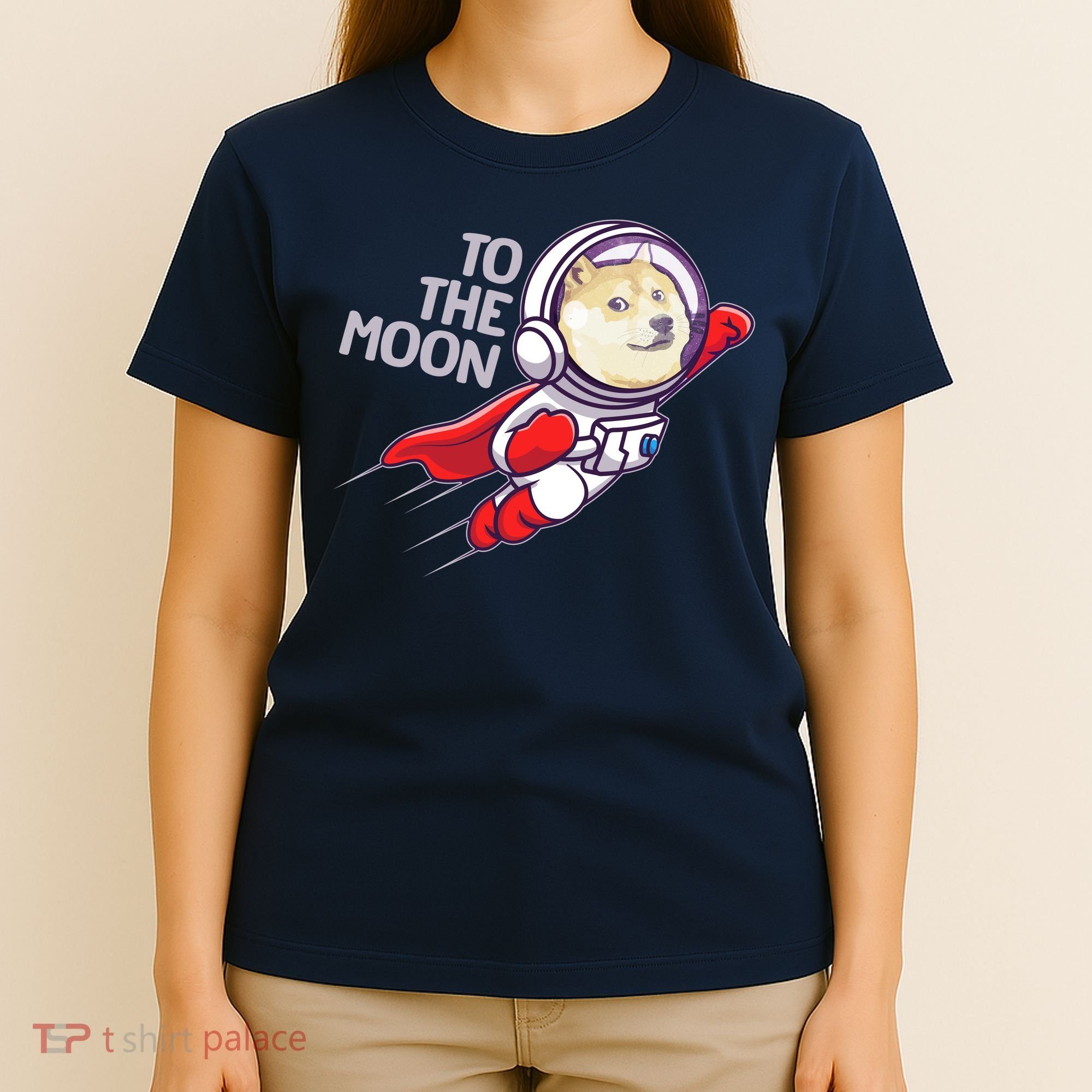 Dogecoin To The Moon Coin Crypto Currency Super Astronaut T-Shirt