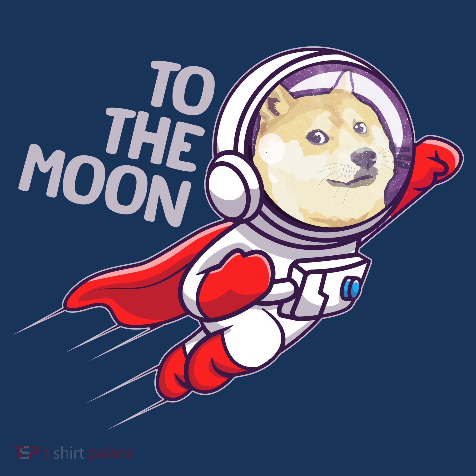 Dogecoin To The Moon Coin Crypto Currency Super Astronaut Coaster