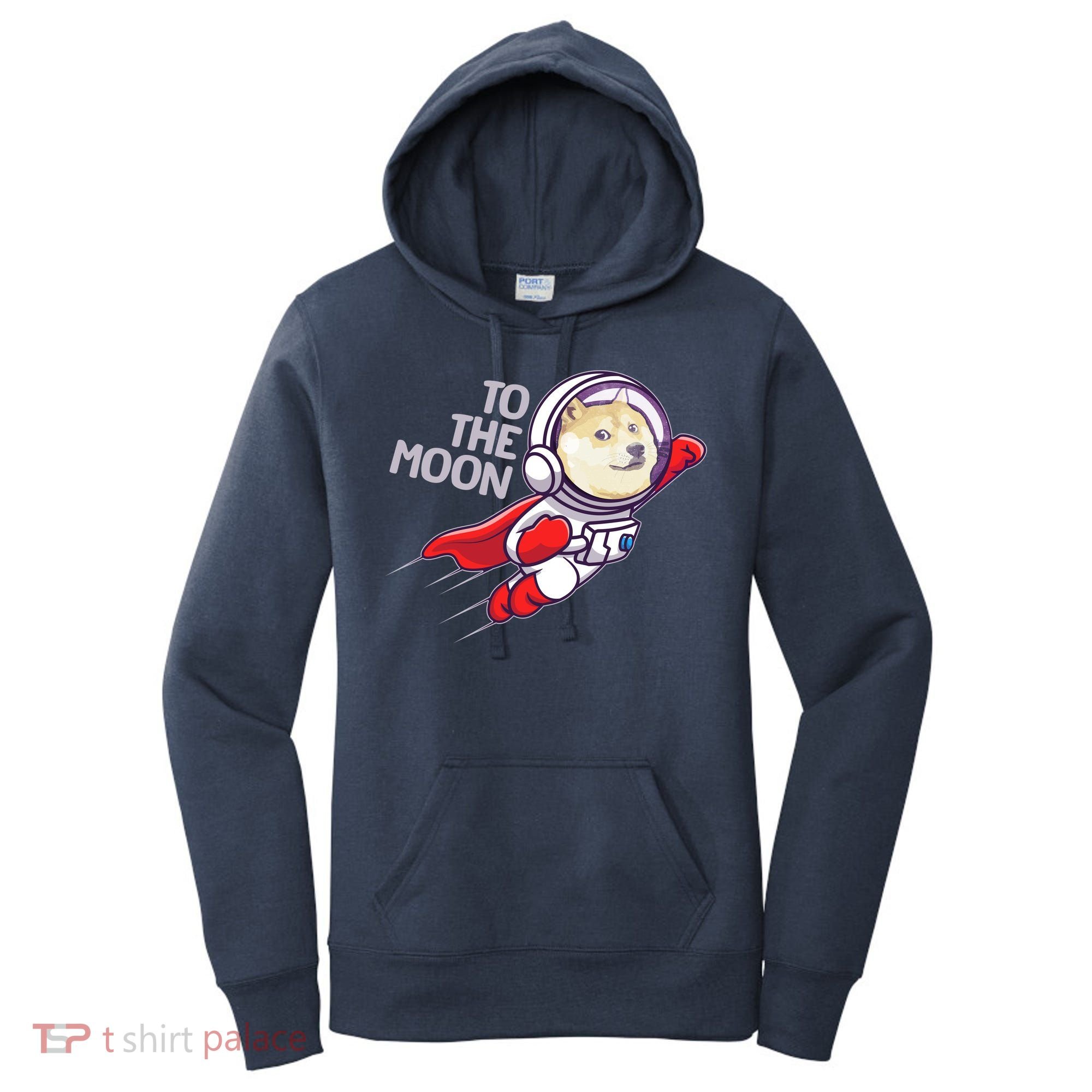Dogecoin To The Moon Coin Crypto Currency Super Astronaut Women's Hoodie