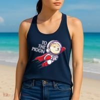 Dogecoin To The Moon Coin Crypto Currency Super Astronaut Women's Tank Top thumb 2