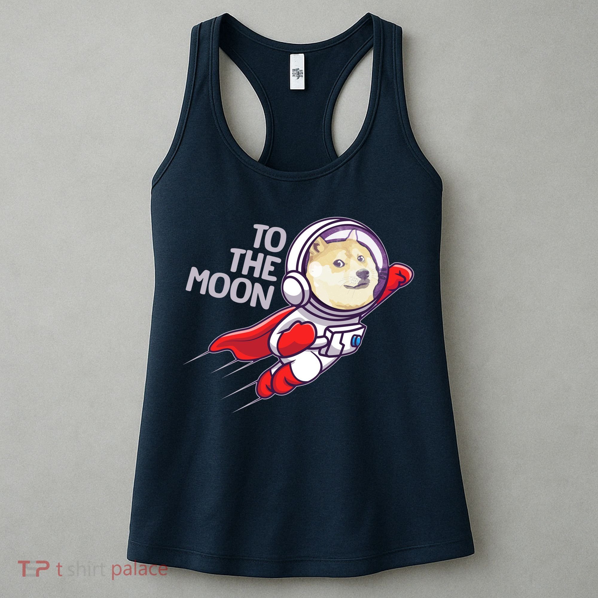 Dogecoin To The Moon Coin Crypto Currency Super Astronaut Women's Tank Top