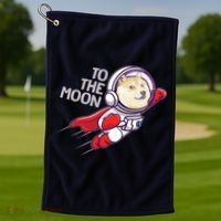 Dogecoin To The Moon Coin Crypto Currency Super Astronaut Golf Towel thumb 1