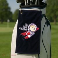 Dogecoin To The Moon Coin Crypto Currency Super Astronaut Golf Towel thumb 2