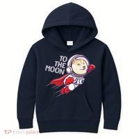 Dogecoin To The Moon Coin Crypto Currency Super Astronaut Kids Hoodie thumb 0