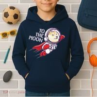 Dogecoin To The Moon Coin Crypto Currency Super Astronaut Kids Hoodie thumb 2