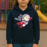 Dogecoin To The Moon Coin Crypto Currency Super Astronaut Kids Hoodie thumb 3
