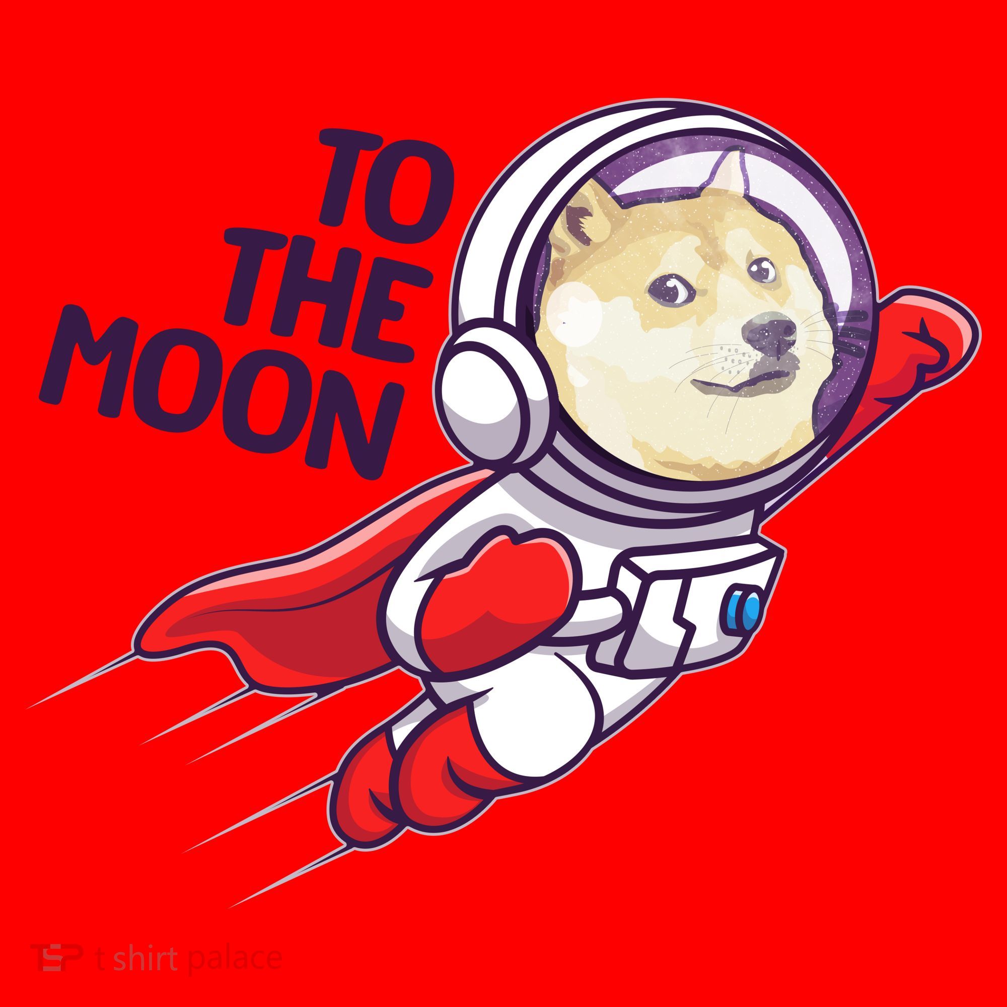Dogecoin To The Moon Coin Crypto Currency Super Astronaut Santa Hat