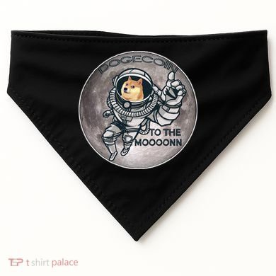 Dogecoin To the Moon Doge USA-Made Doggie Bandana