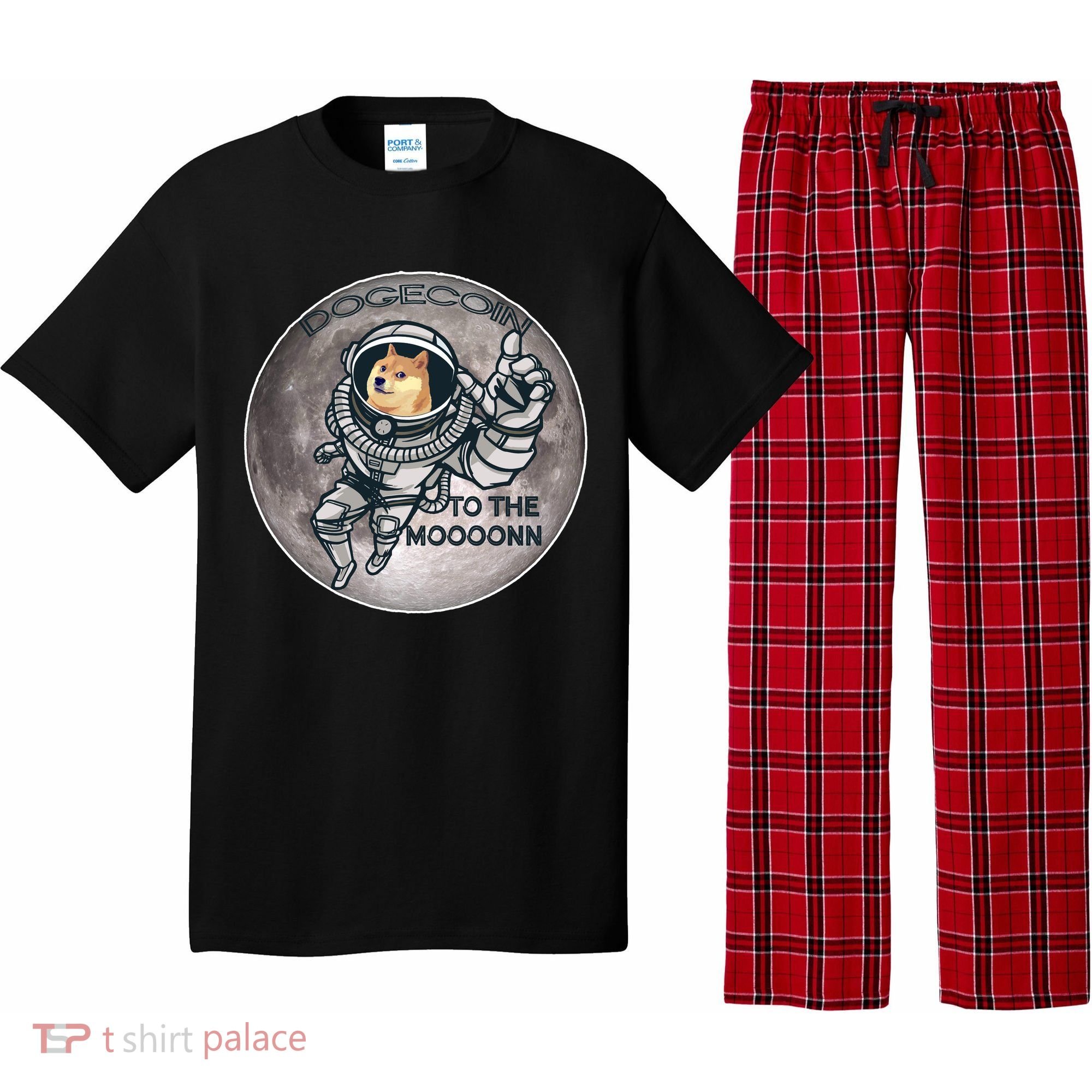 Dogecoin To the Moon Doge Pajama Set